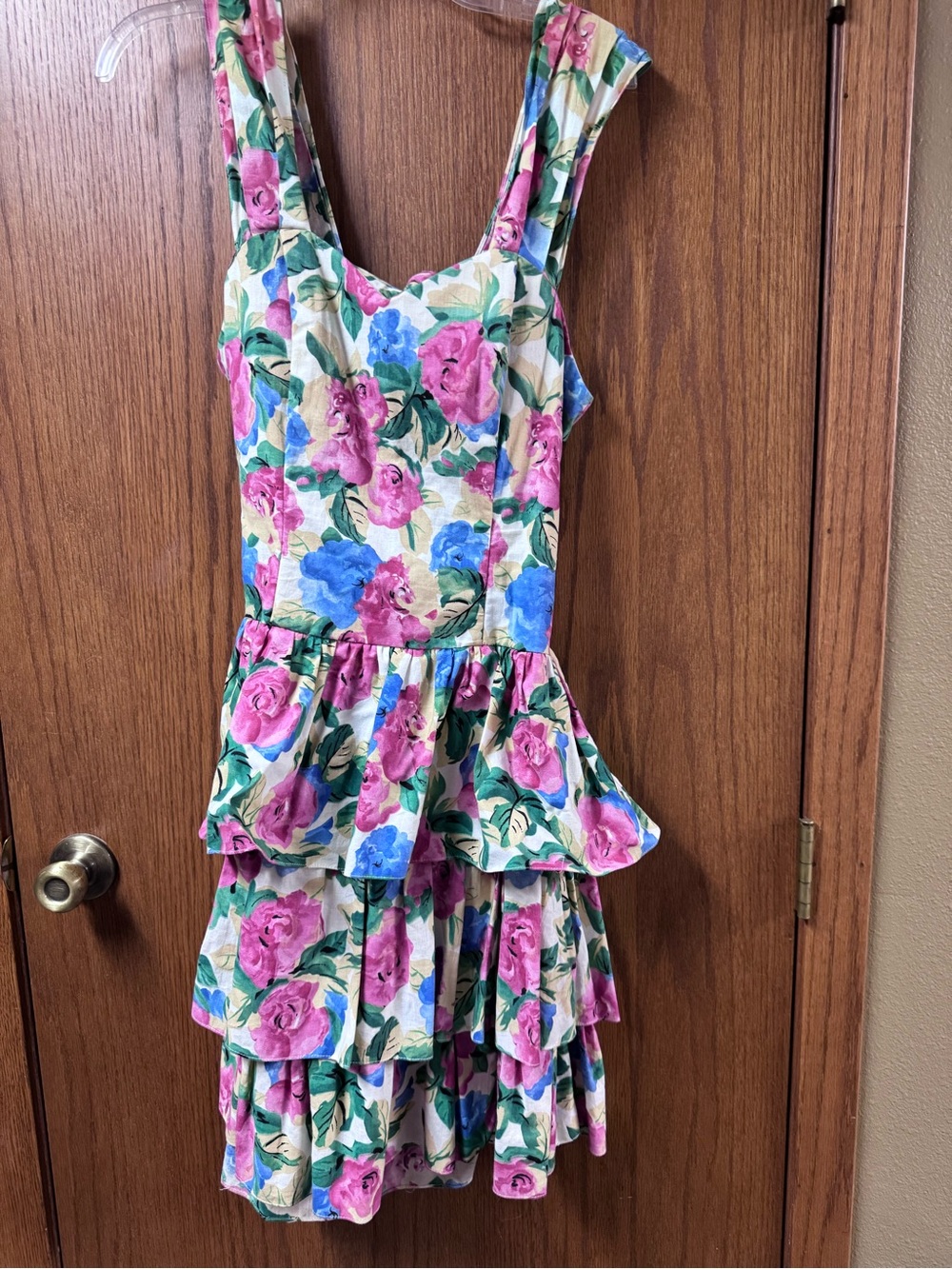 Floral Tiered Sundress - Pink & Blue Floral